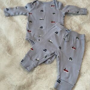 GAP Kids Matching Set in Light Blue with Red and Black Accents